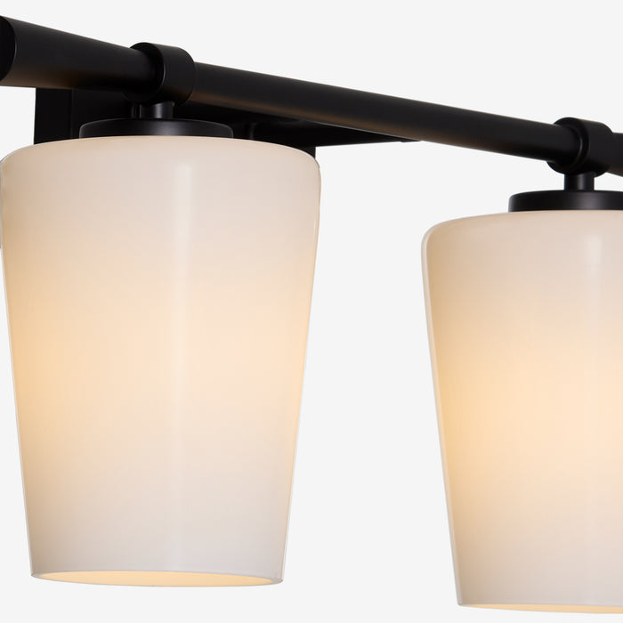 Goodwin 2 Light Vanity W/ Opal - Matte Black