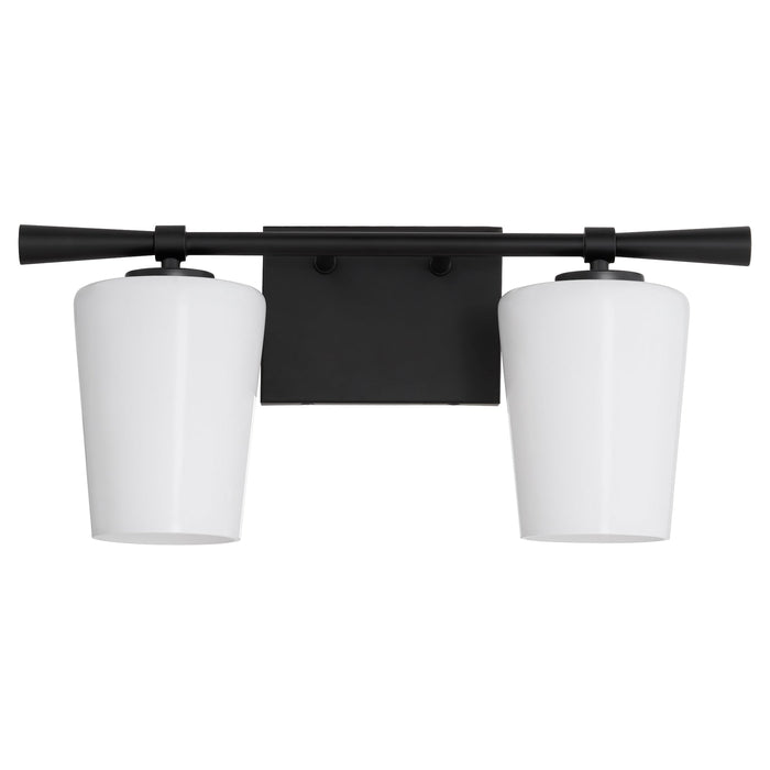 Goodwin 2 Light Vanity W/ Opal - Matte Black