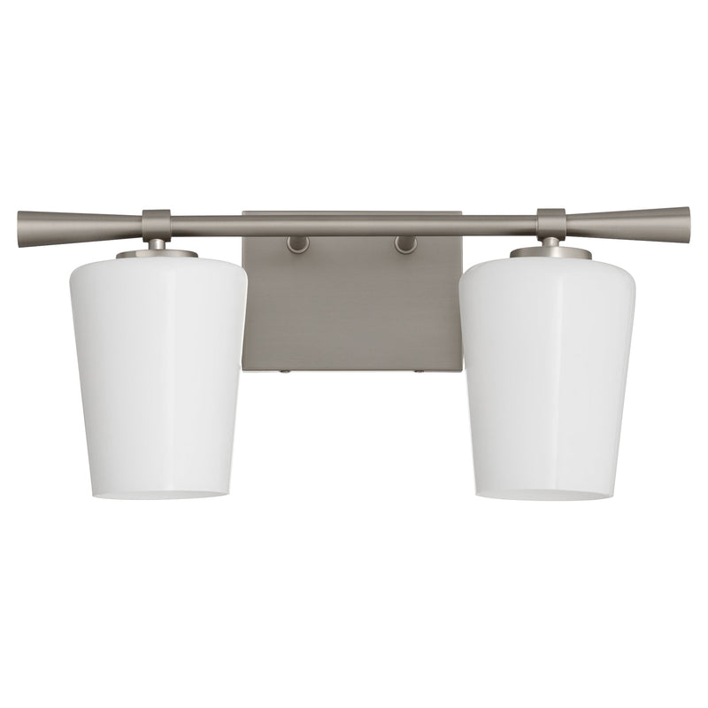 Goodwin 2 Light Vanity W/ Opal - Satin Nickel