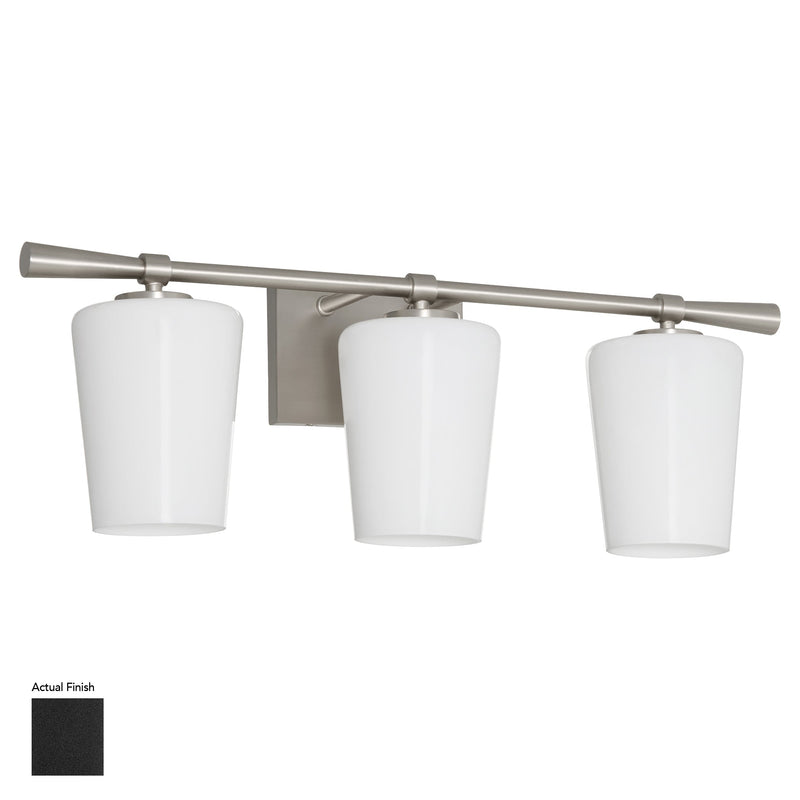 Goodwin 3 Light Vanity W/ Opal - Matte Black