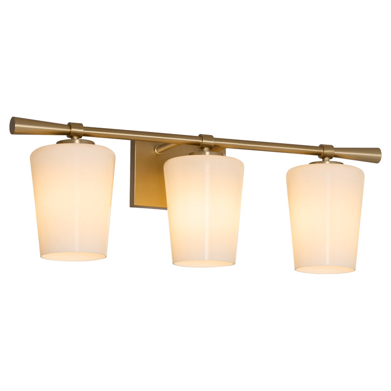 Goodwin 3 Light Vanity W/ Opal - Aged Brass