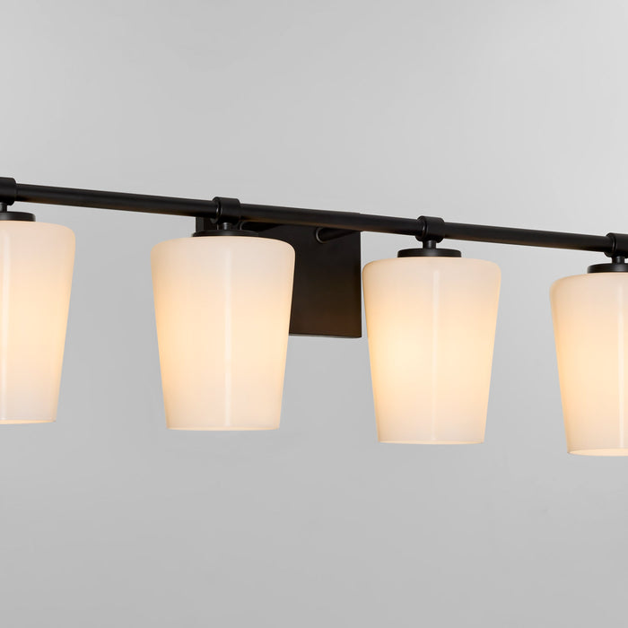 Goodwin 4 Light Vanity W/ Opal - Matte Black