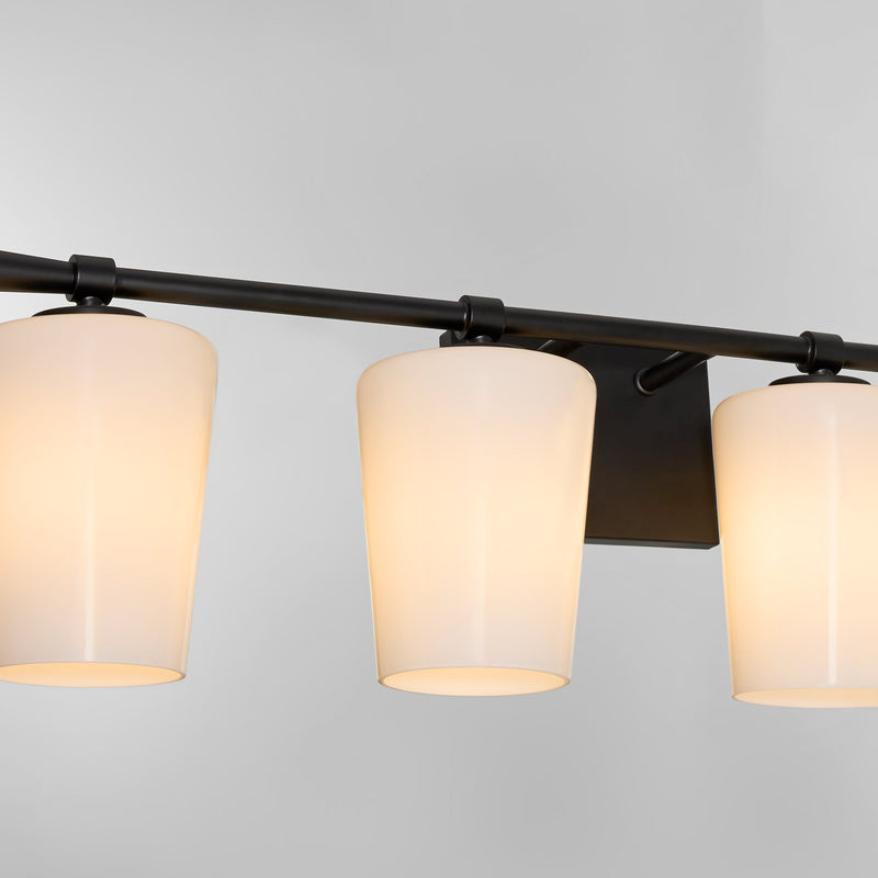 Goodwin 4 Light Vanity W/ Opal - Matte Black