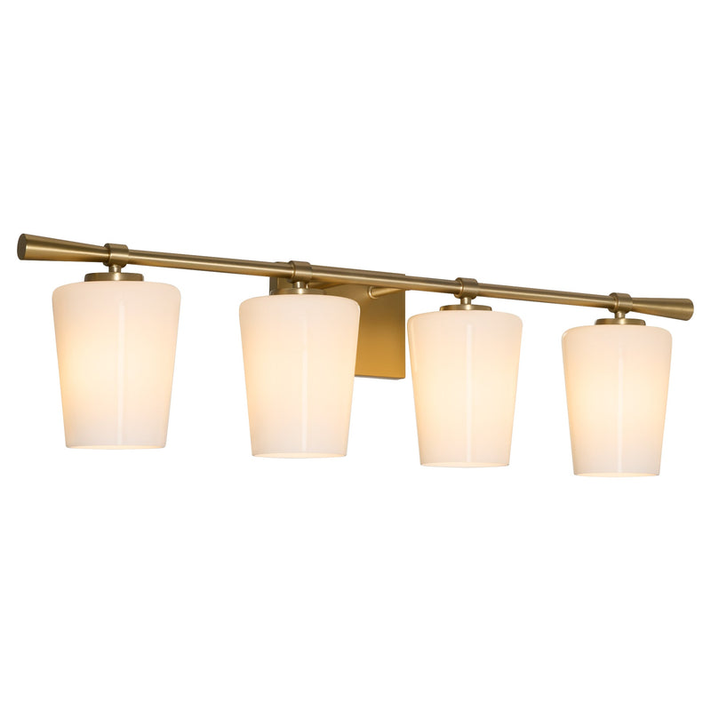 Goodwin 4 Light Vanity W/ Opal - Aged Brass