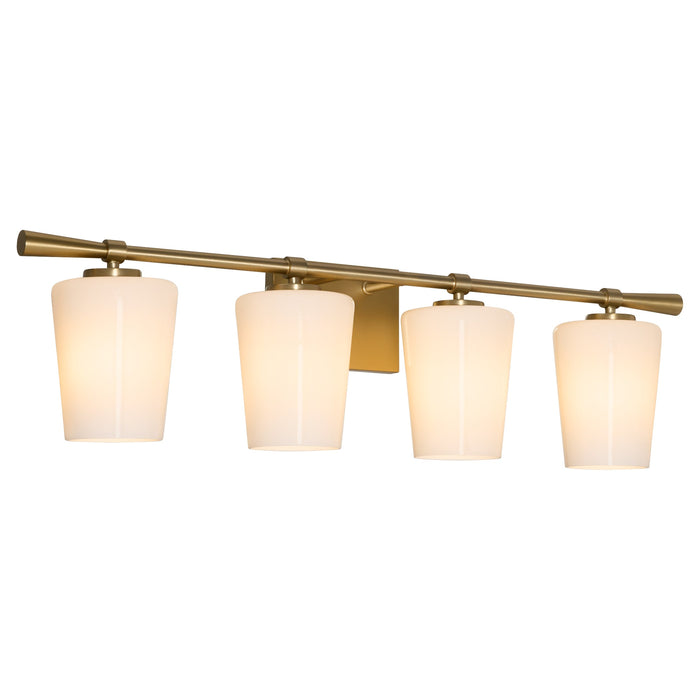 Goodwin 4 Light Vanity W/ Opal - Aged Brass