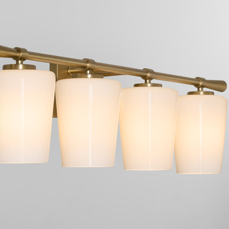 Goodwin 4 Light Vanity W/ Opal - Aged Brass