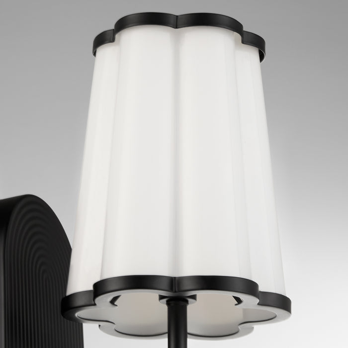 Belinder 1 Light Scalloped Wall Mount  - Matte Black