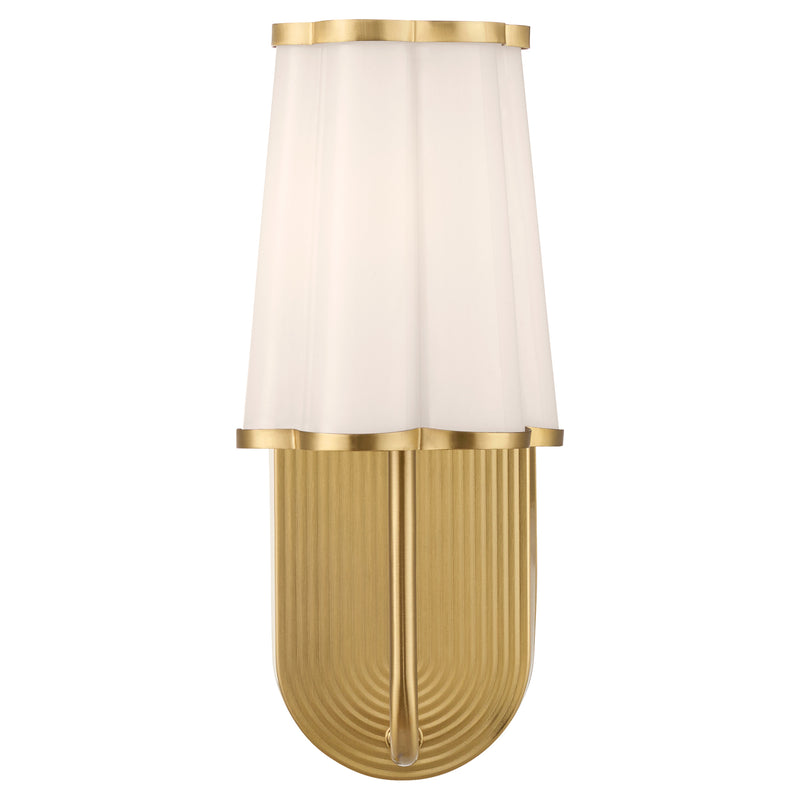 Belinder 1 Light Scalloped Wall Mount  - Aged Bras