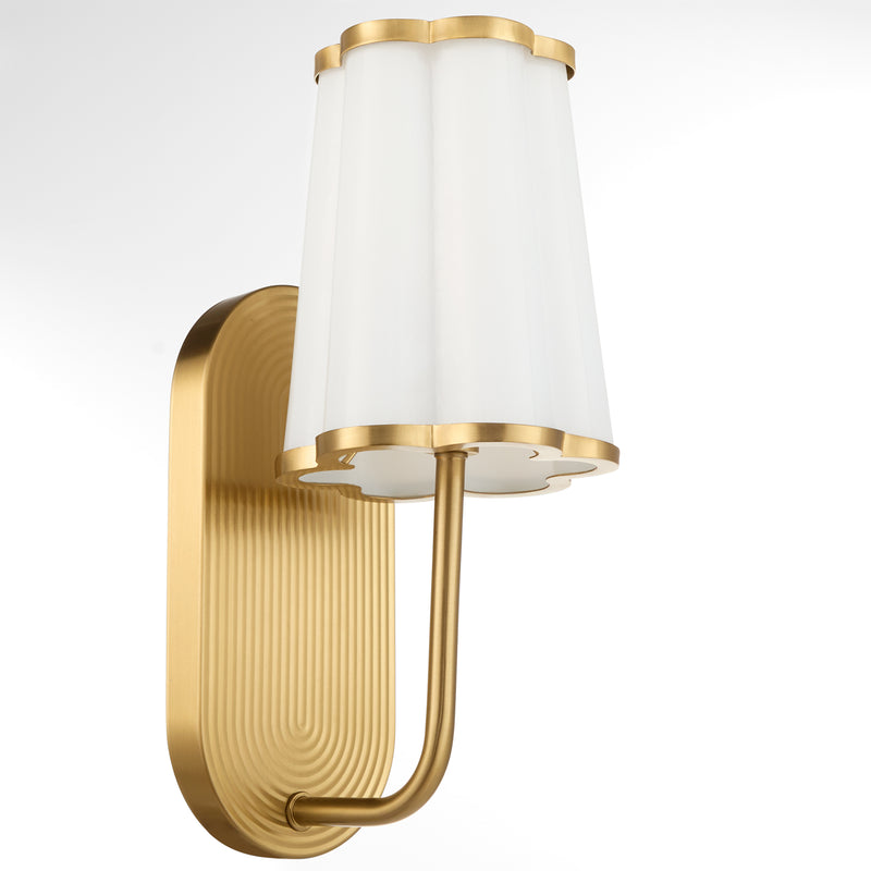 Belinder 1 Light Scalloped Wall Mount  - Aged Bras