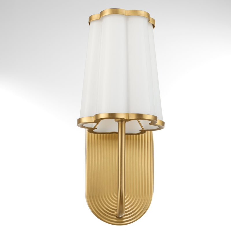 Belinder 1 Light Scalloped Wall Mount  - Aged Bras