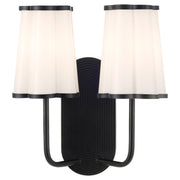 Belinder 2 Light Scalloped Wall Mount  - Matte Black