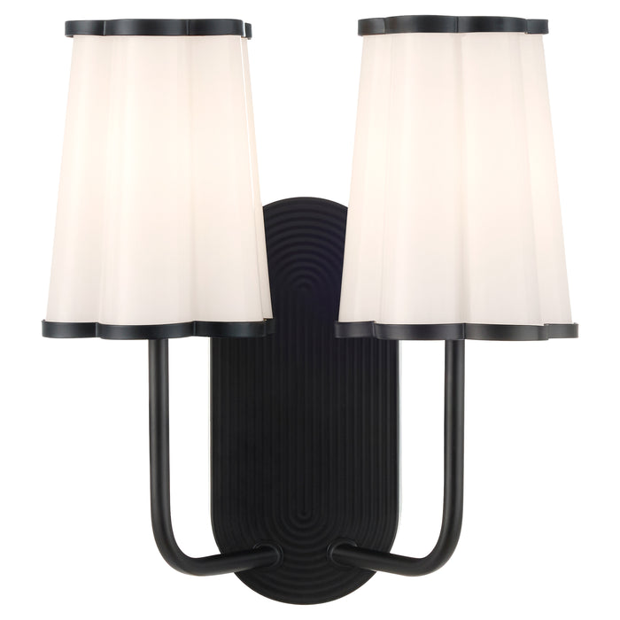 Belinder 2 Light Scalloped Wall Mount  - Matte Black