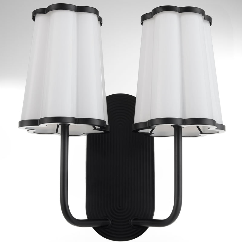 Belinder 2 Light Scalloped Wall Mount  - Matte Black