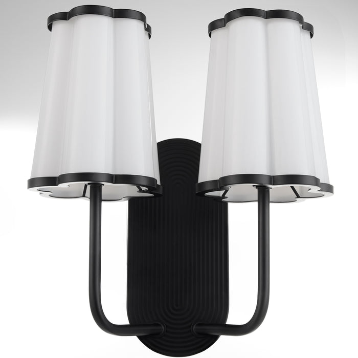 Belinder 2 Light Scalloped Wall Mount  - Matte Black