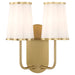 Belinder 2 Light Scalloped Wall Mount  - Aged Bras