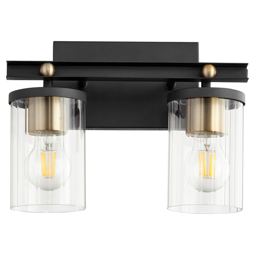 Quorum Home Quorum - 529-2-6980 - Two Light Vanity - Textured Black w/ Aged Brass