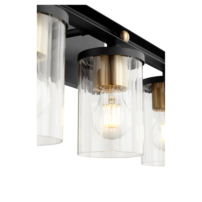Quorum Home Quorum - 529-3-6980 - Three Light Vanity - Textured Black w/ Aged Brass