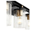 Quorum Home Quorum - 529-3-6980 - Three Light Vanity - Textured Black w/ Aged Brass