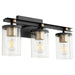 Quorum Home Quorum - 529-3-6980 - Three Light Vanity - Textured Black w/ Aged Brass