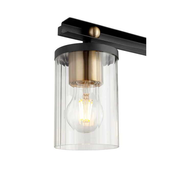 Quorum Home Quorum - 529-4-6980 - Four Light Vanity - Textured Black w/ Aged Brass