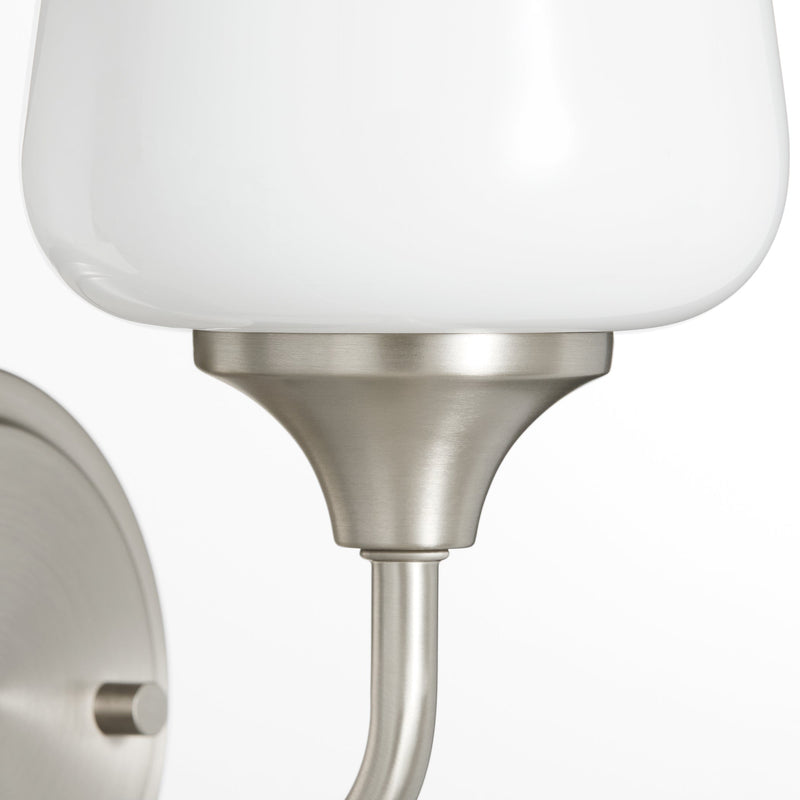 Raymond 1 Light Opal Wall Mount - Satin Nickel