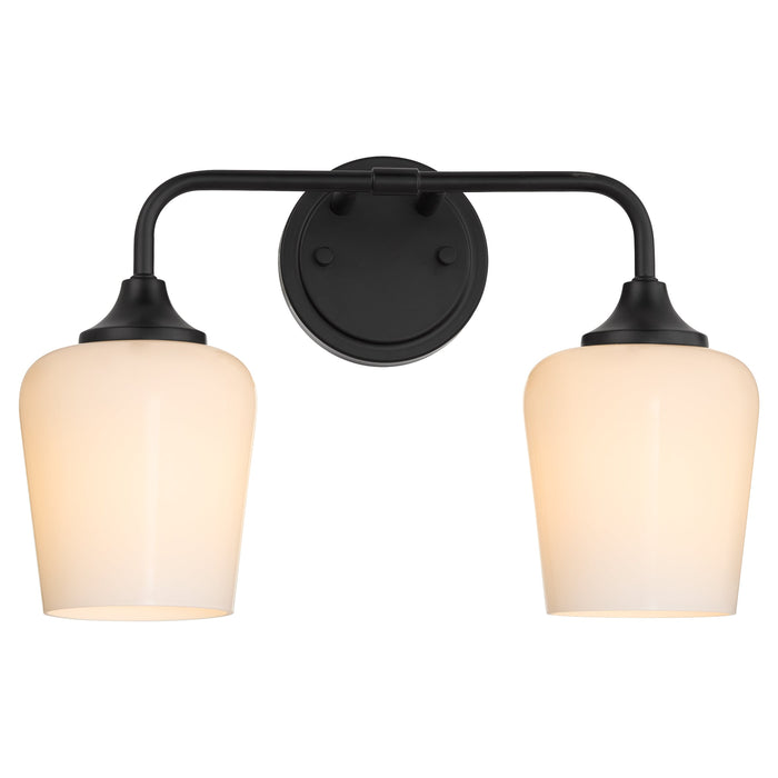 Raymond 2 Light Opal Wall Mount - Matte Black