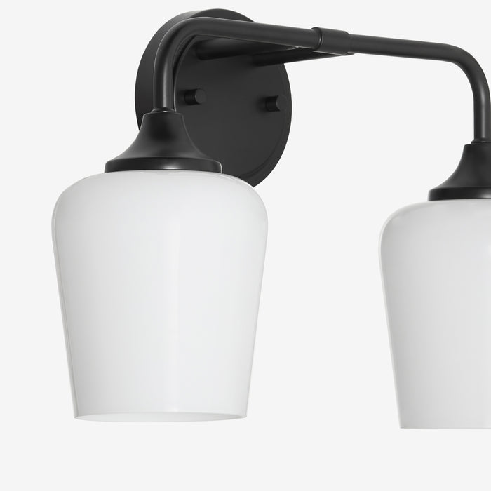 Raymond 2 Light Opal Wall Mount - Matte Black
