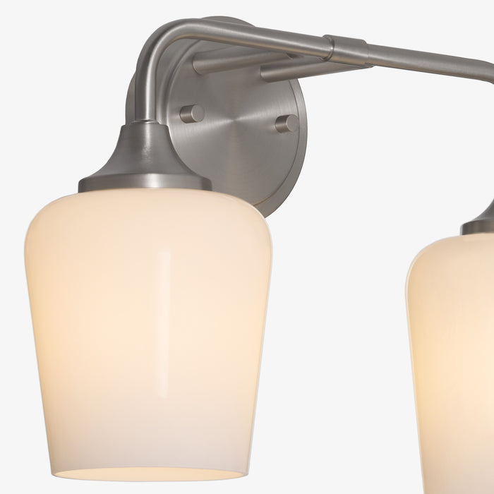 Raymond 2 Light Opal Wall Mount - Satin Nickel