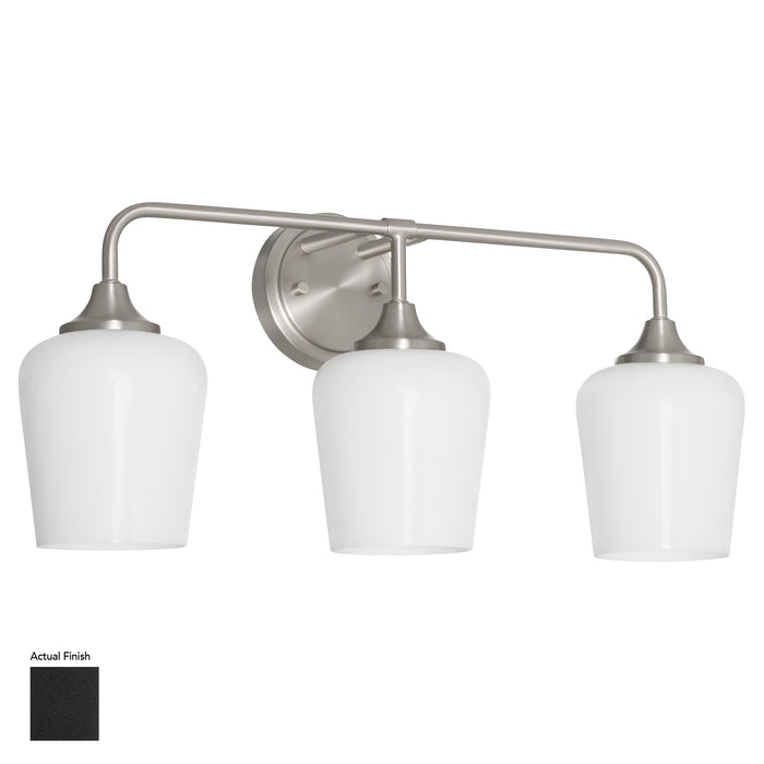 Raymond 3 Light Opal Wall Mount - Matte Black