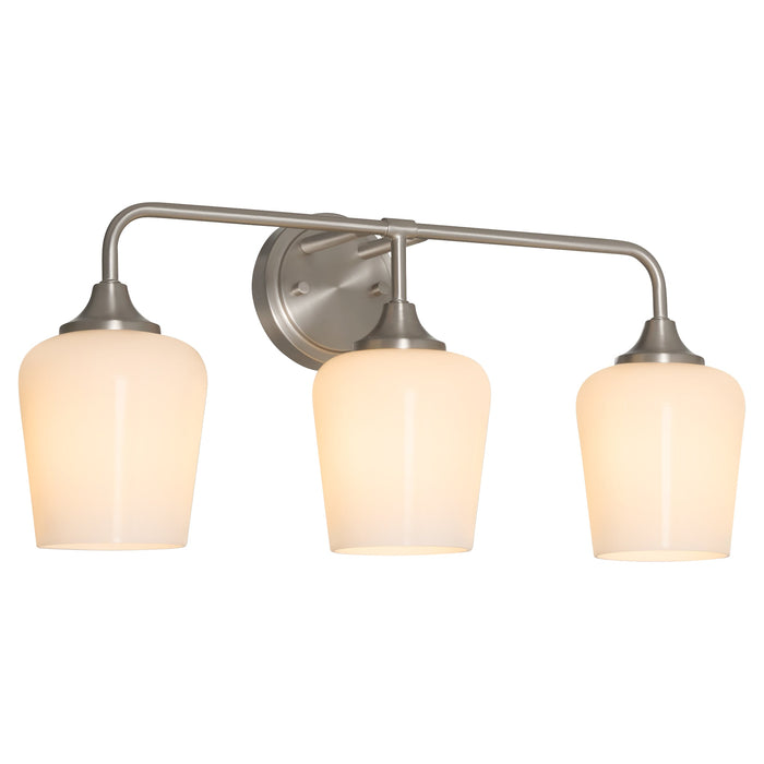 Raymond 3 Light Opal Wall Mount - Satin Nickel