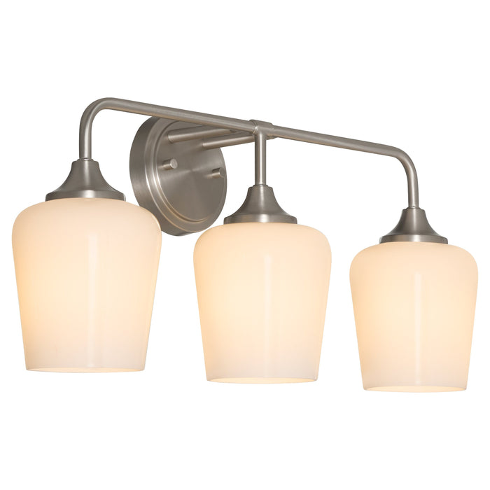 Raymond 3 Light Opal Wall Mount - Satin Nickel