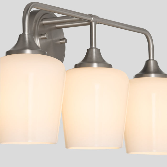 Raymond 3 Light Opal Wall Mount - Satin Nickel