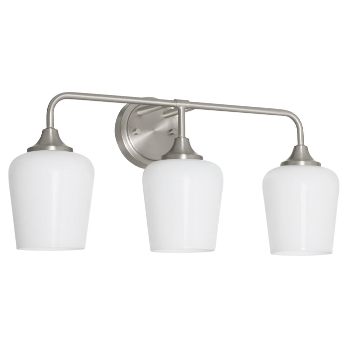 Raymond 3 Light Opal Wall Mount - Satin Nickel