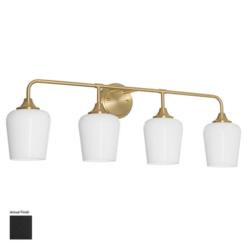 Raymond 4 Light Opal Wall Mount - Matte Black