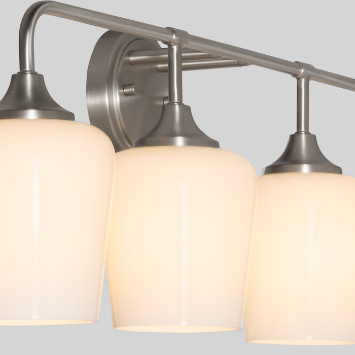 Raymond 4 Light Opal Wall Mount - Satin Nickel