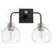 Quorum Home Quorum - 532-2-6980 - Two Light Vanity - Textured Black w/ Aged Brass