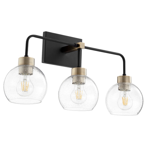 Quorum Home Quorum - 532-3-6980 - Three Light Vanity - Textured Black w/ Aged Brass