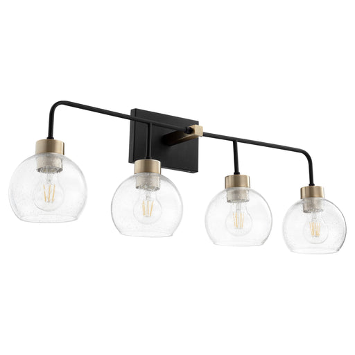 Quorum Home Quorum - 532-4-6980 - Four Light Vanity - Textured Black w/ Aged Brass