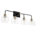 Quorum Home Quorum - 532-4-6980 - Four Light Vanity - Textured Black w/ Aged Brass