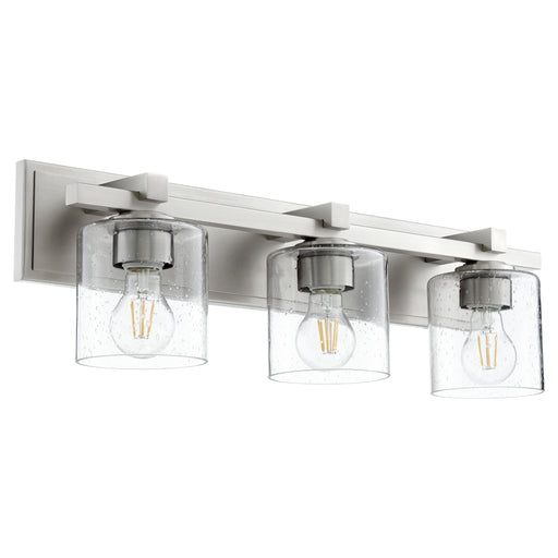 Quorum Home Quorum - 5369-3-265 - Three Light Vanity - Satin Nickel w/ Clear/Seeded