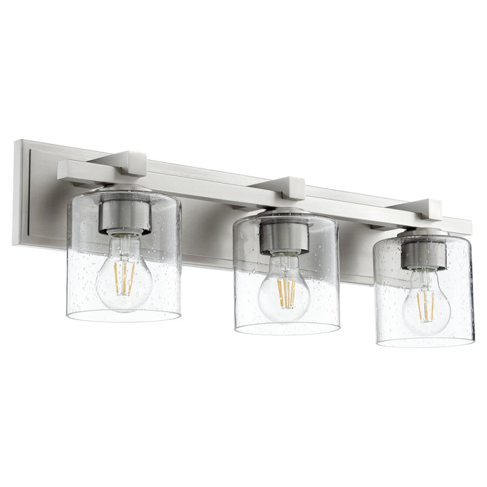 Quorum Home Quorum - 5369-3-265 - Three Light Vanity - Satin Nickel w/ Clear/Seeded