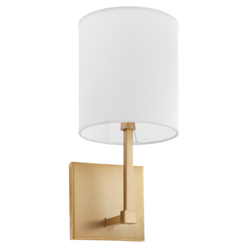 Quorum Home Quorum - 5377-1-80 - One Light Wall Mount - Aged Brass w/ White Linen