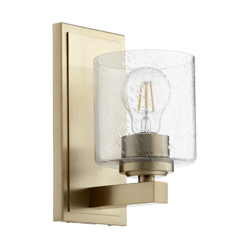 Quorum Home Quorum - 5669-1-280 - One Light Wall Mount - Aged Brass w/ Clear/Seeded