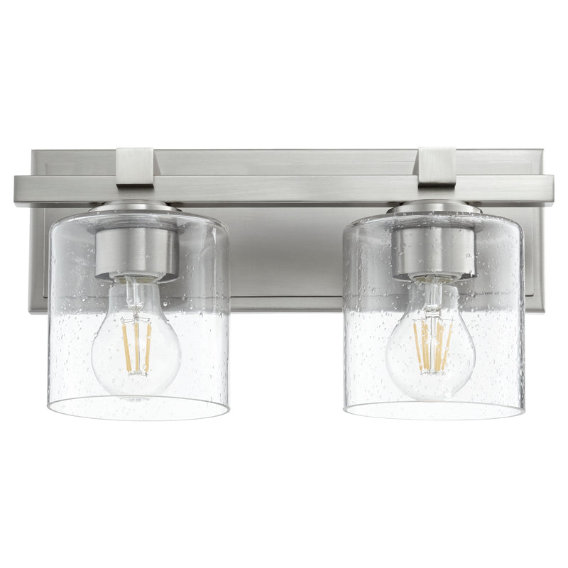 Quorum Home Quorum - 5669-2-265 - Two Light Wall Mount - Satin Nickel w/ Clear/Seeded