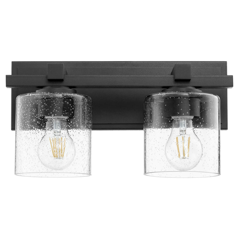 Quorum Home Quorum - 5669-2-269 - Two Light Wall Mount - Textured Black w/ Clear/Seeded