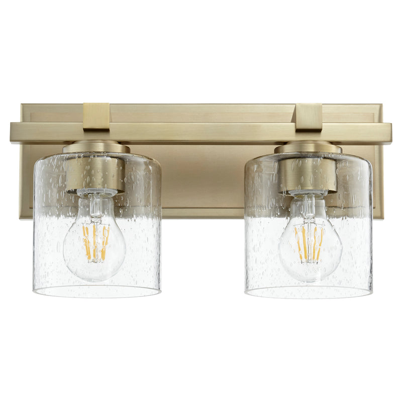 Quorum Home Quorum - 5669-2-280 - Two Light Wall Mount - Aged Brass w/ Clear/Seeded