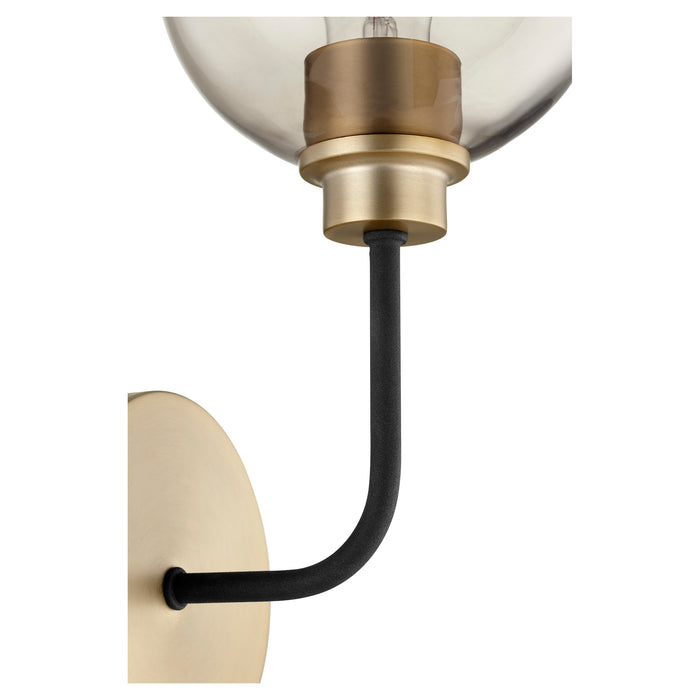 Quorum Home Quorum - 572-1-6980 - One Light Wall Mount - Textured Black w/ Aged Brass