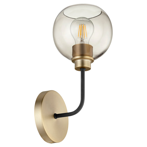 Quorum Home Quorum - 572-1-6980 - One Light Wall Mount - Textured Black w/ Aged Brass