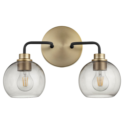 Quorum Home Quorum - 572-2-6980 - Two Light Vanity - Textured Black w/ Aged Brass