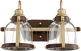 Quorum Home Quorum - 586-2-8086 - Two Light Vanity - Aged Brass w/ Oiled Bronze
